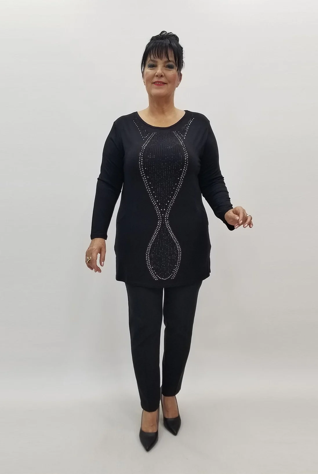 Miraggio Büyük Beden Bluz 99056 SİYAH