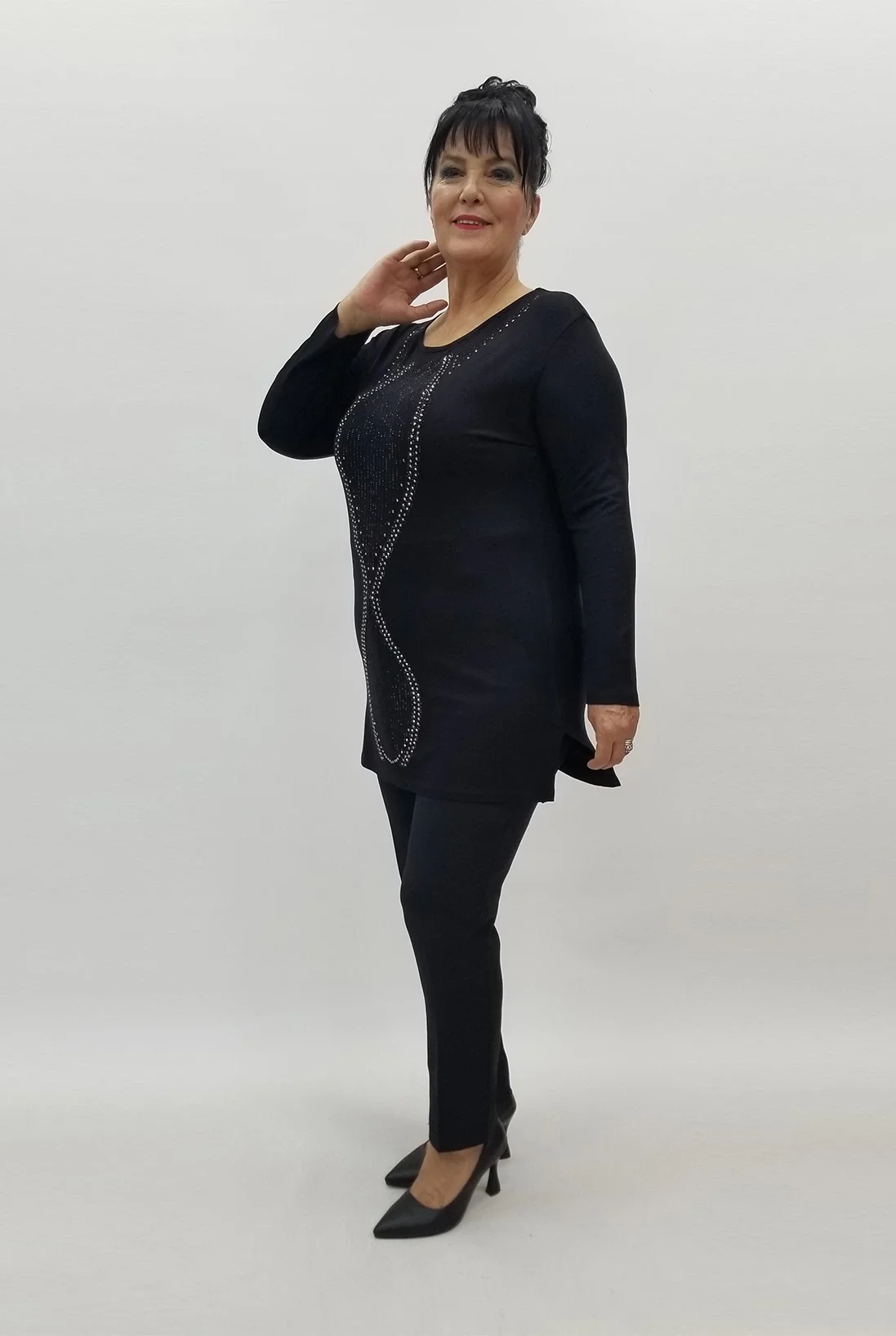 Miraggio Büyük Beden Bluz 99056 SİYAH