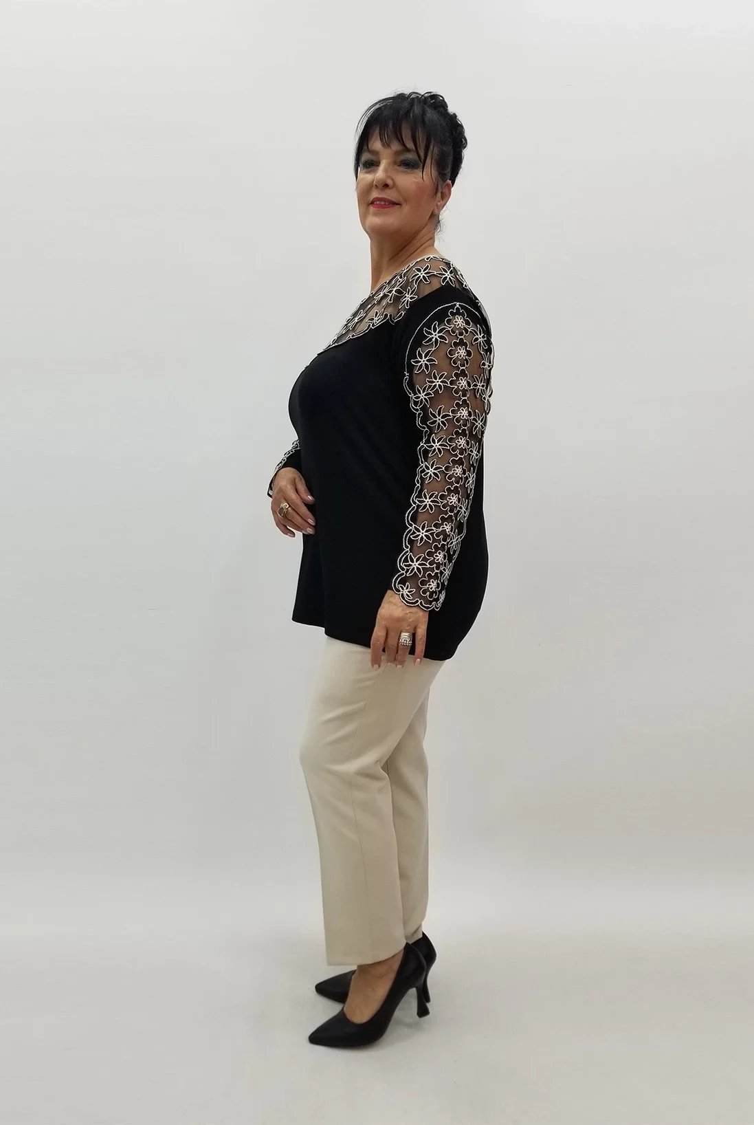 Miraggio Büyük Beden Bluz 99067 SİYAH