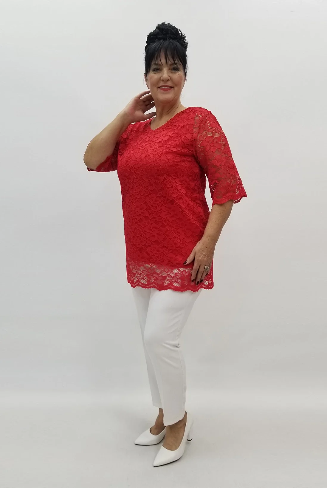 Miraggio Büyük Beden Bluz 99083 KIRMIZI