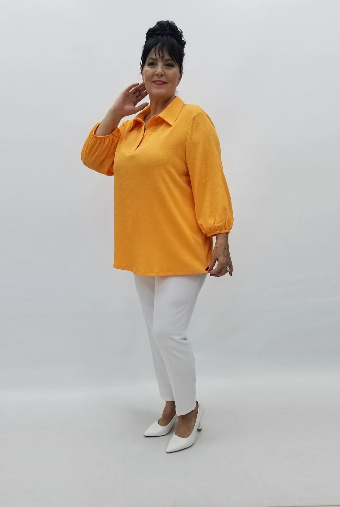 Miraggio Büyük Beden Bluz 99092 TURUNCU