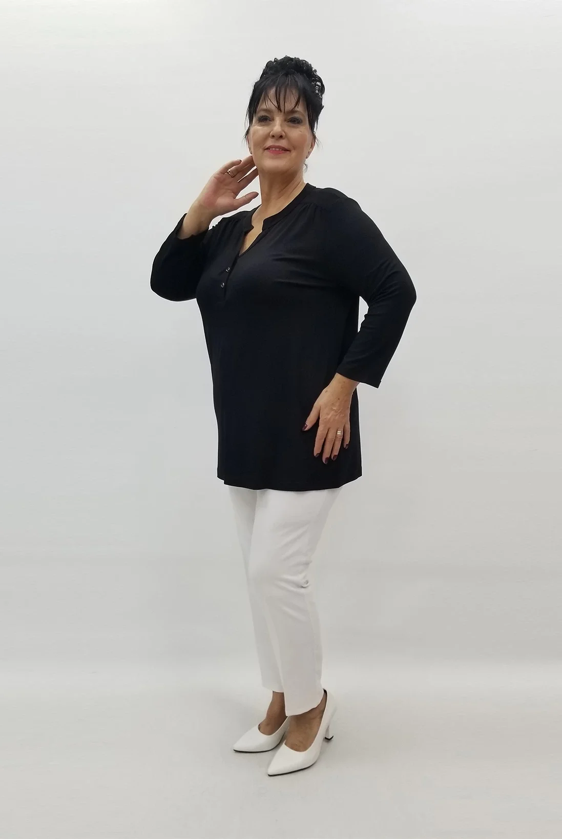 Miraggio Büyük Beden Bluz 99125 SİYAH