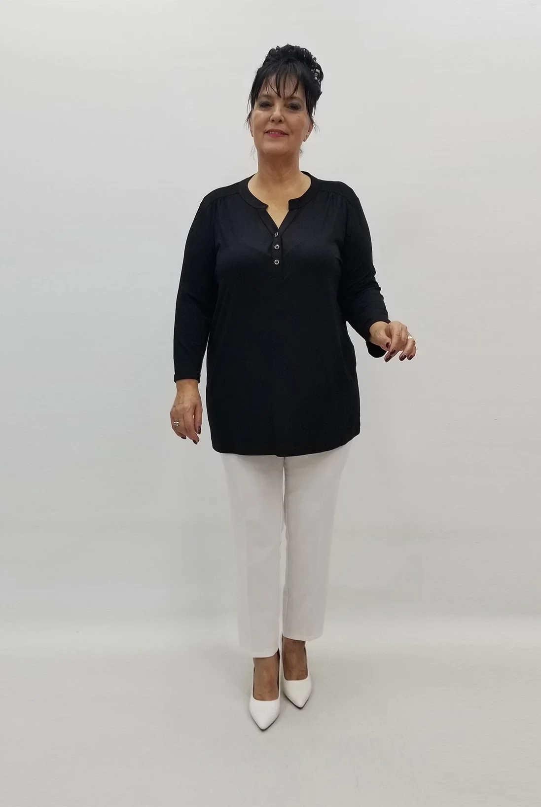 Miraggio Büyük Beden Bluz 99125 SİYAH