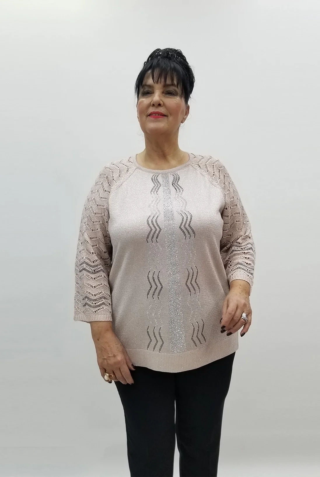 Miraggio Büyük Beden Bluz 99222 PUDRA