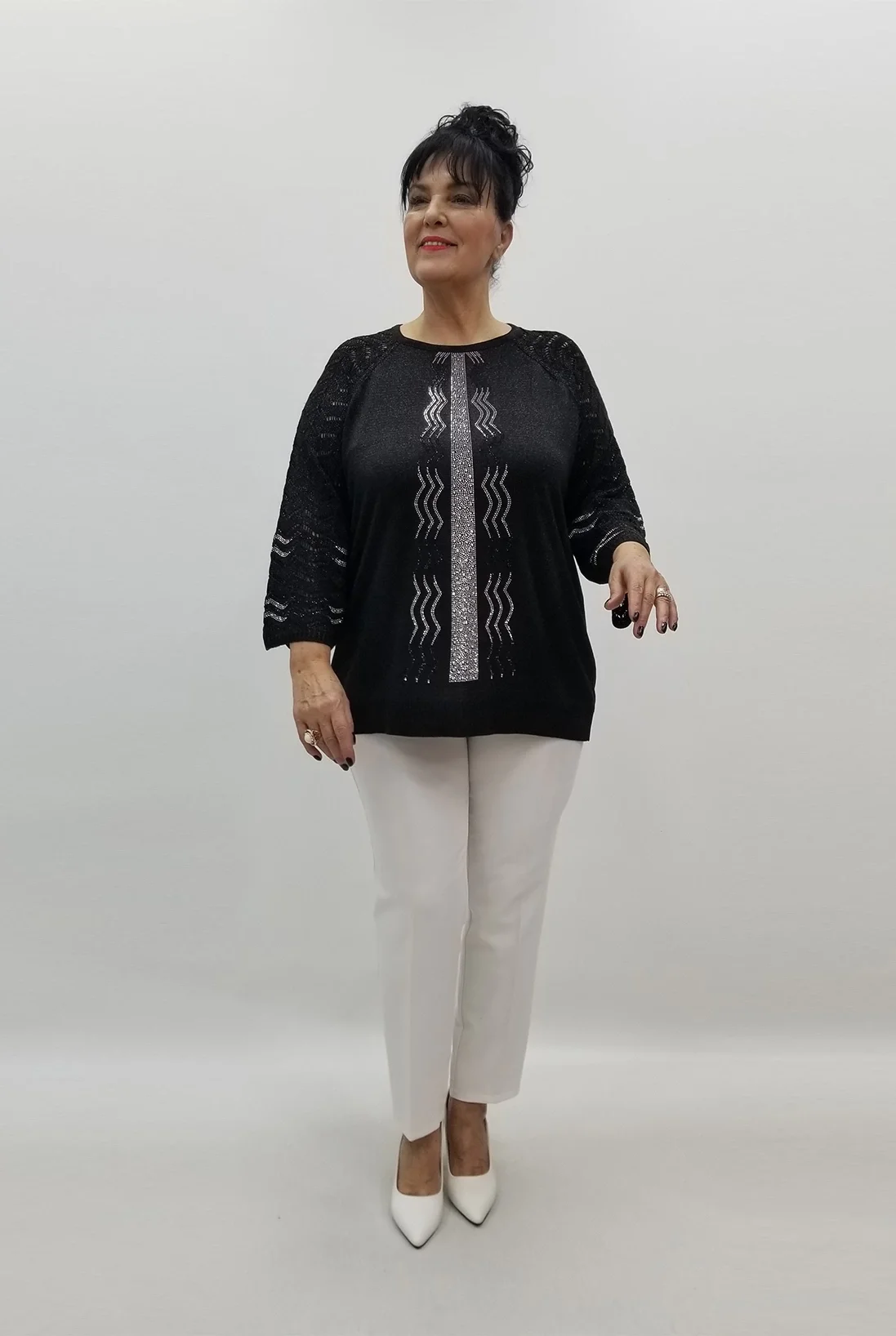 Miraggio Büyük Beden Bluz 99222 SİYAH