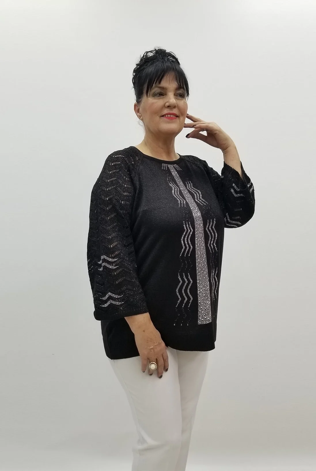 Miraggio Büyük Beden Bluz 99222 SİYAH