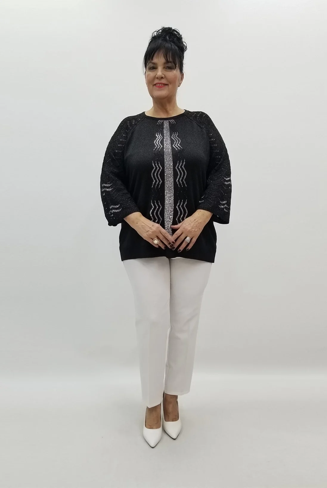 Miraggio Büyük Beden Bluz 99222 SİYAH