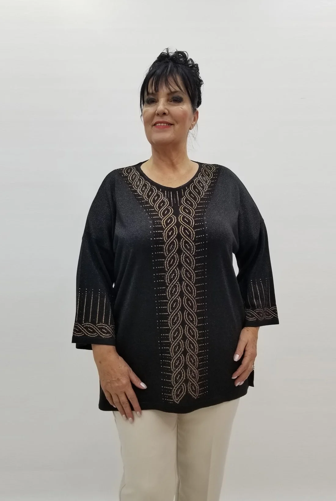 Miraggio Büyük Beden Bluz 99226 SİYAH