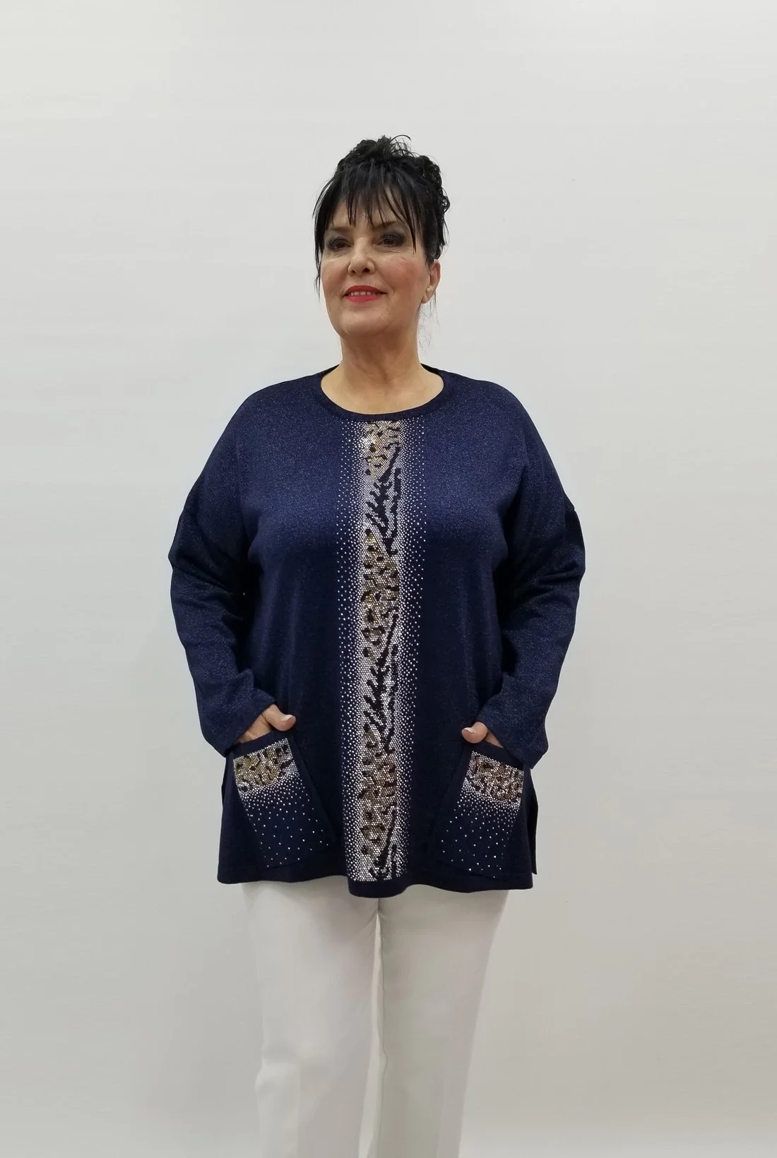 Miraggio Büyük Beden Bluz 99227 LACİVERT