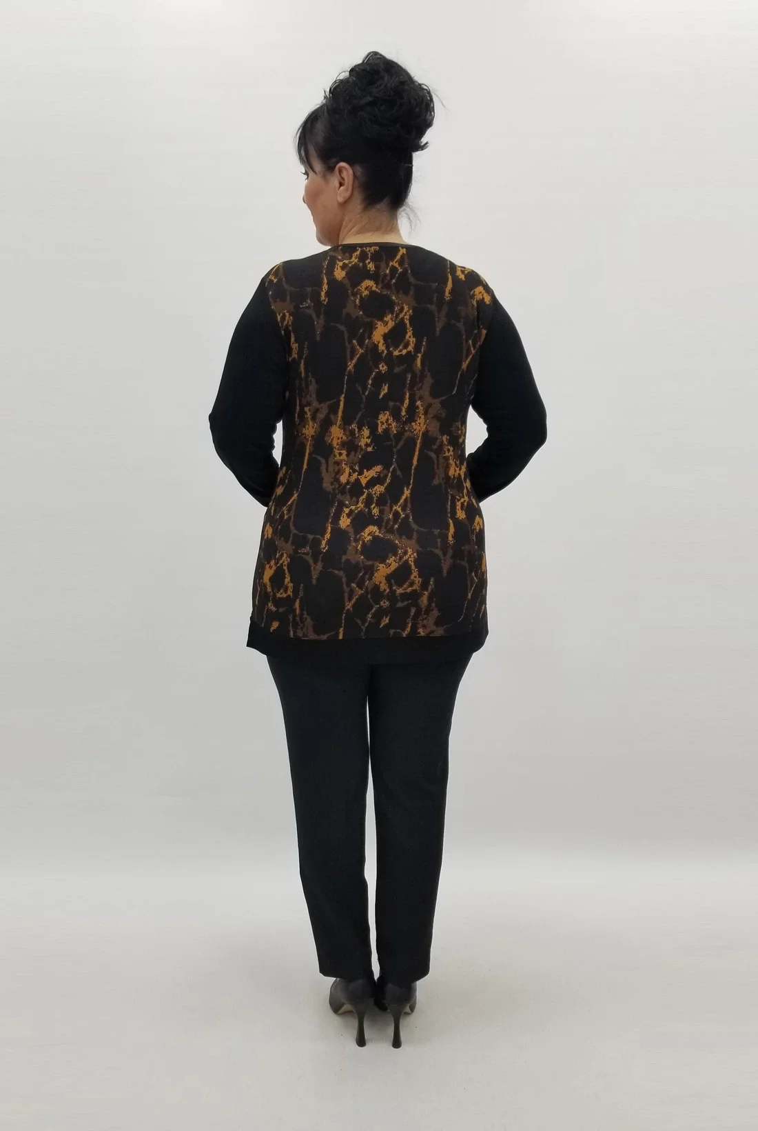 Miraggio Büyük Beden Bluz 99242 SİYAH/TABA