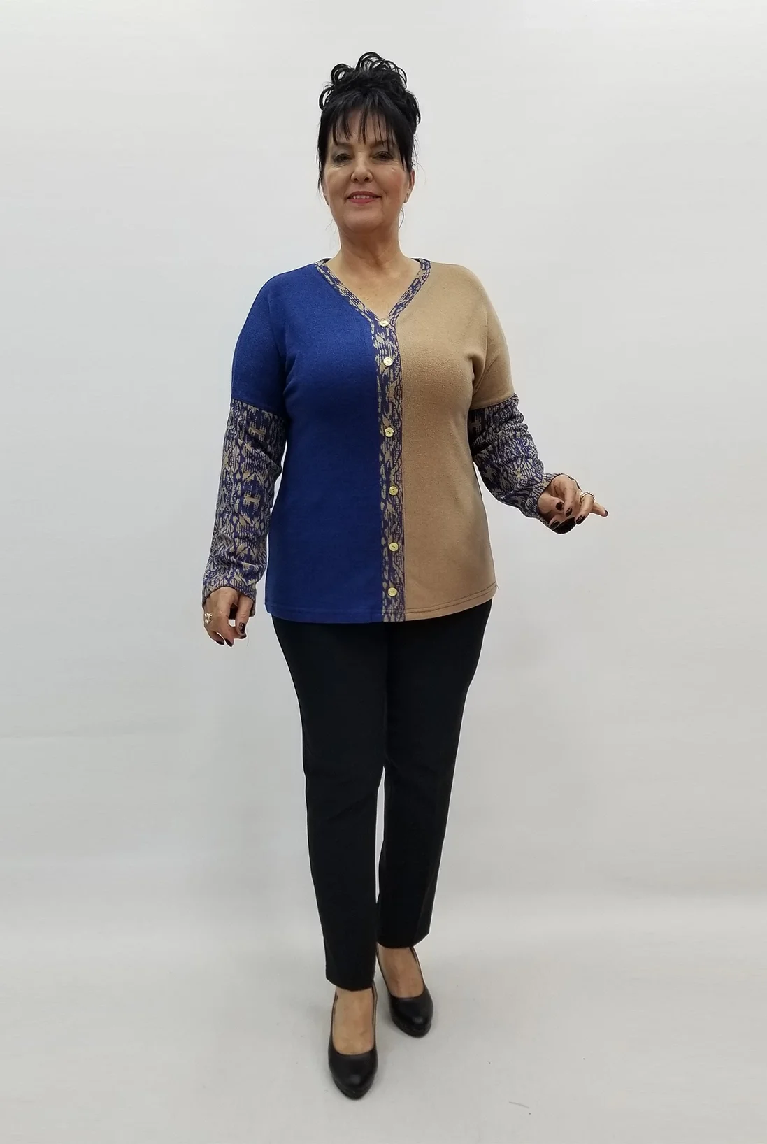 Miraggio Büyük Beden Bluz 99247 İNDİGO