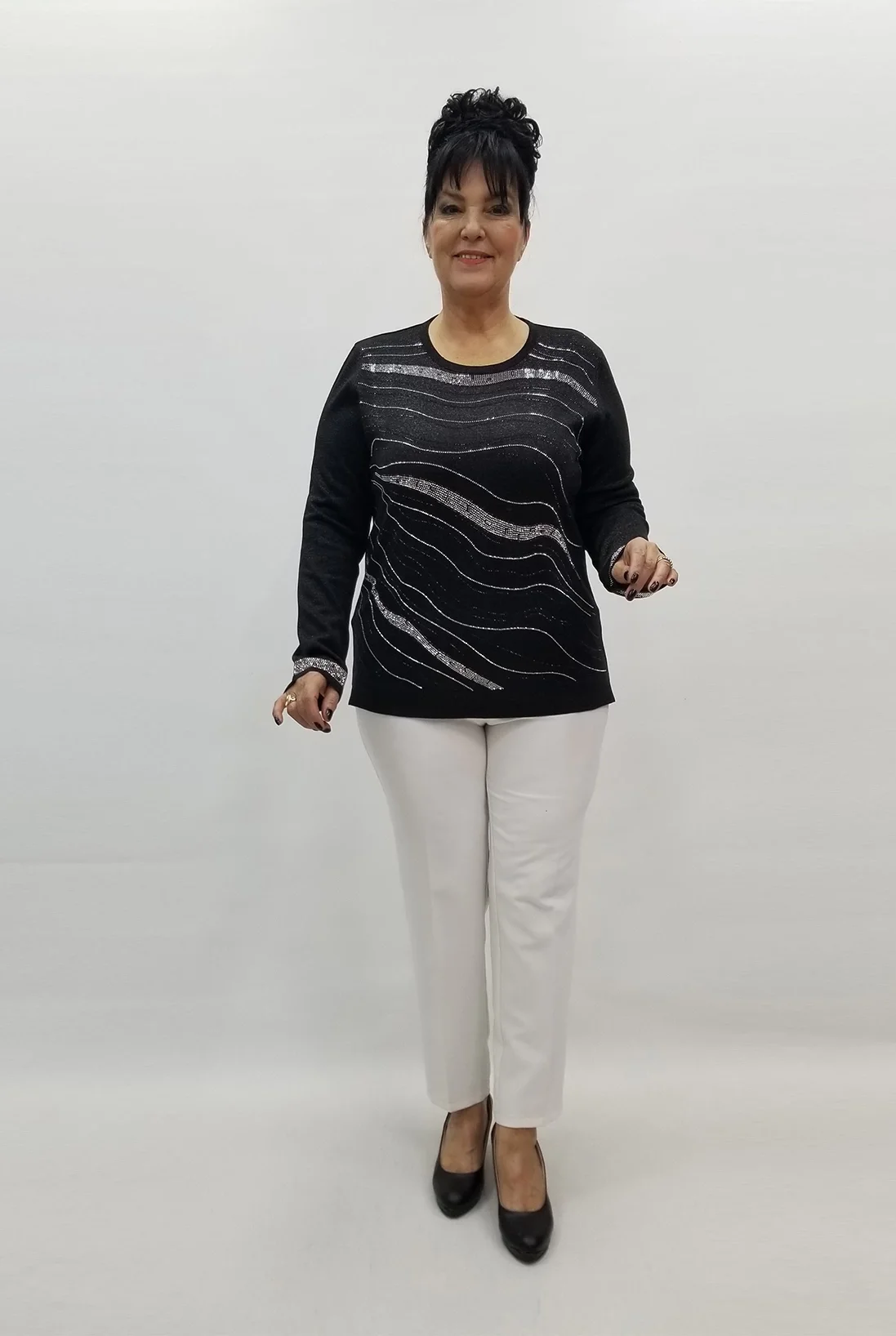 Miraggio Büyük Beden Bluz 99307 SİYAH