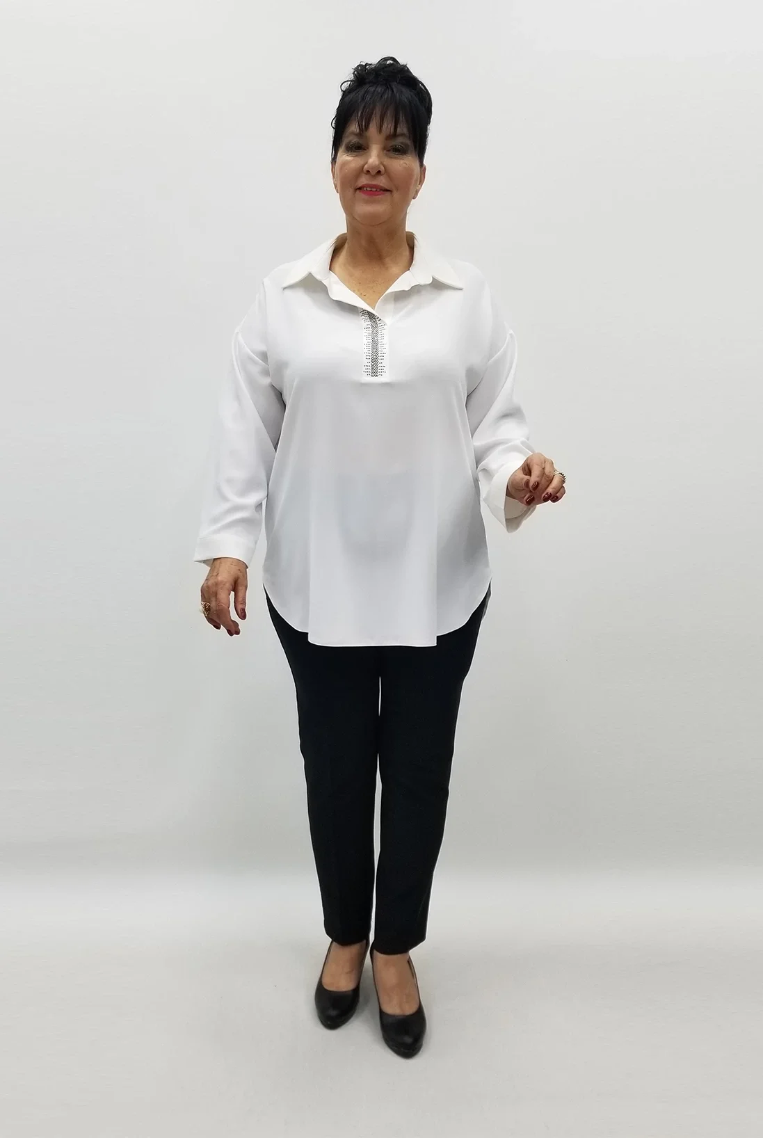 Miraggio Büyük Beden Bluz 99329 BEYAZ