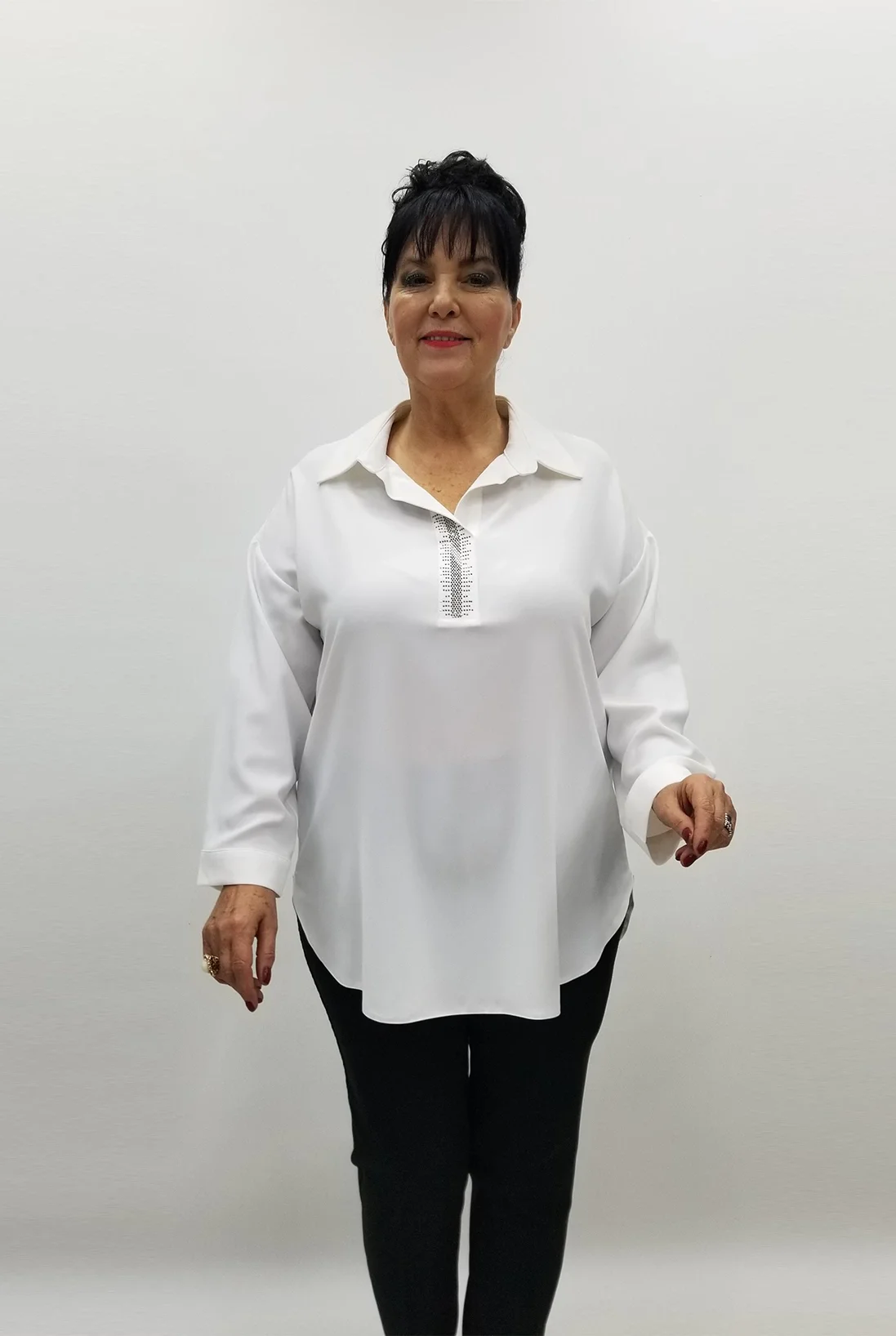 Miraggio Büyük Beden Bluz 99329 BEYAZ