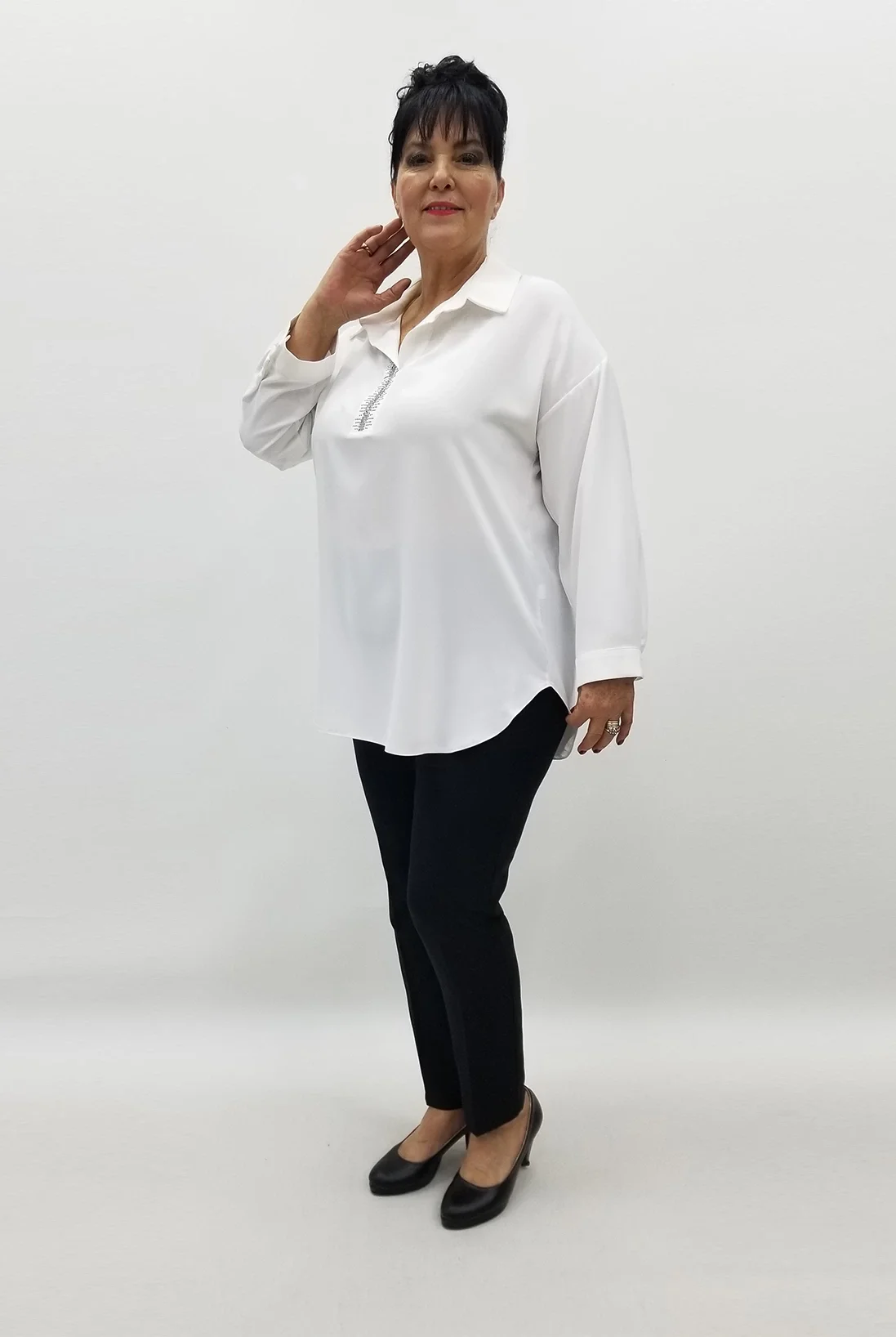 Miraggio Büyük Beden Bluz 99329 BEYAZ