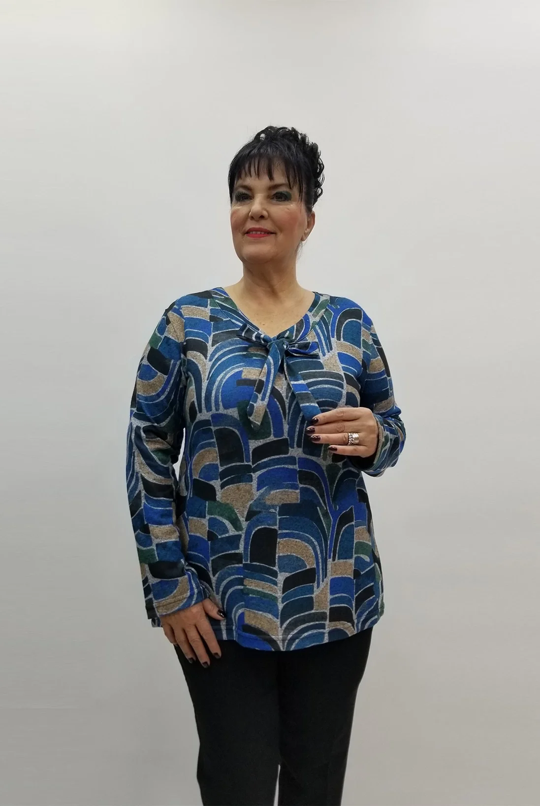 Miraggio Büyük Beden Bluz 99335 MAVİ