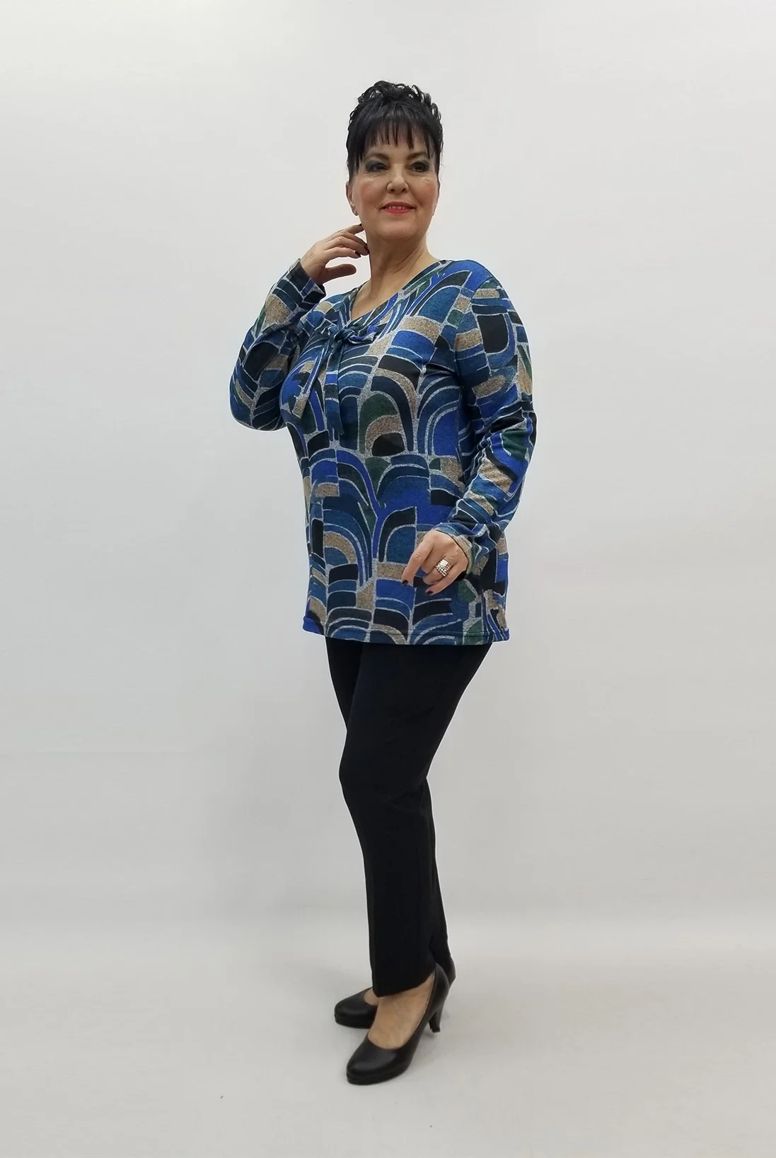 Miraggio Büyük Beden Bluz 99335 MAVİ