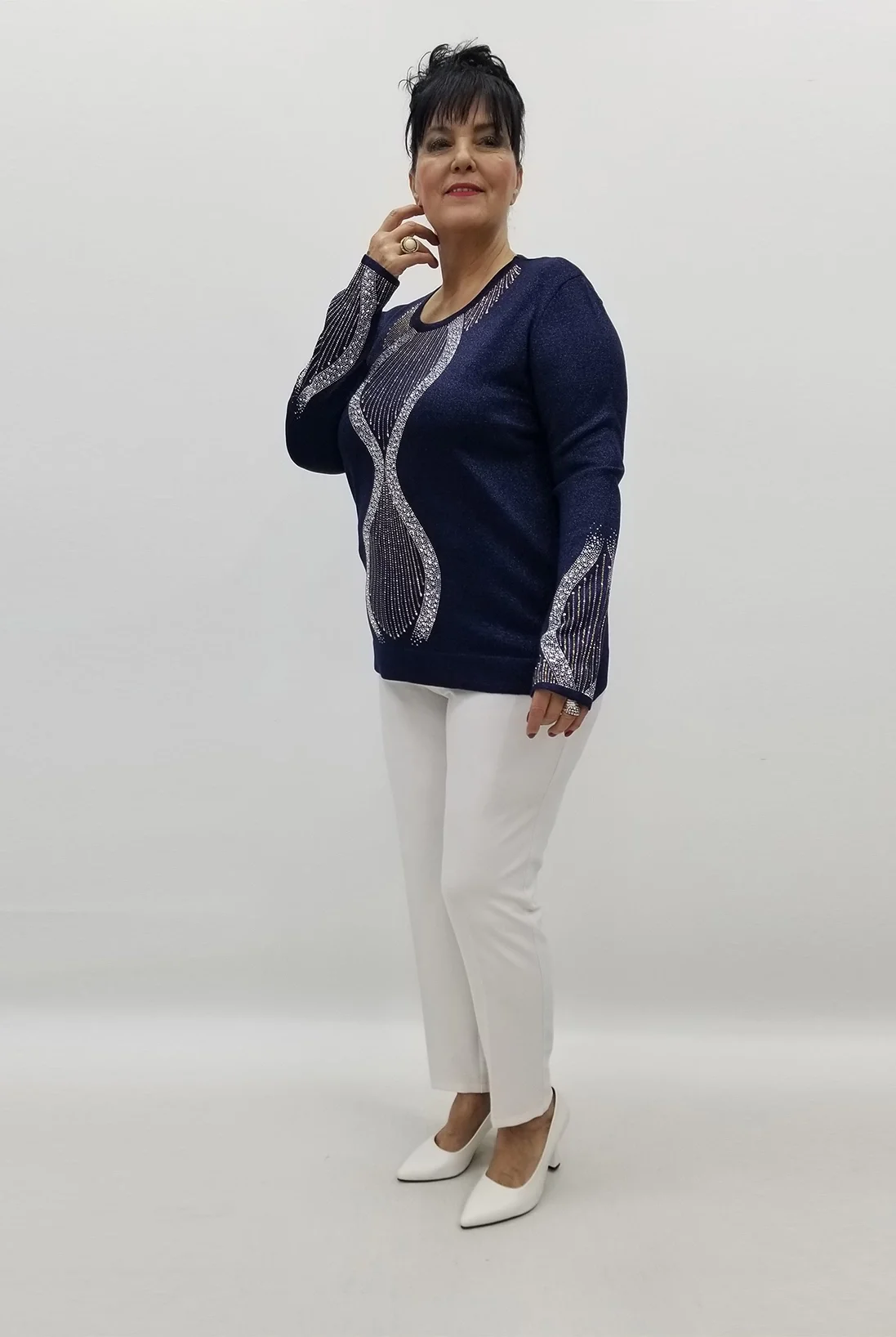 Miraggio Büyük Beden Bluz 99342 LACİVERT