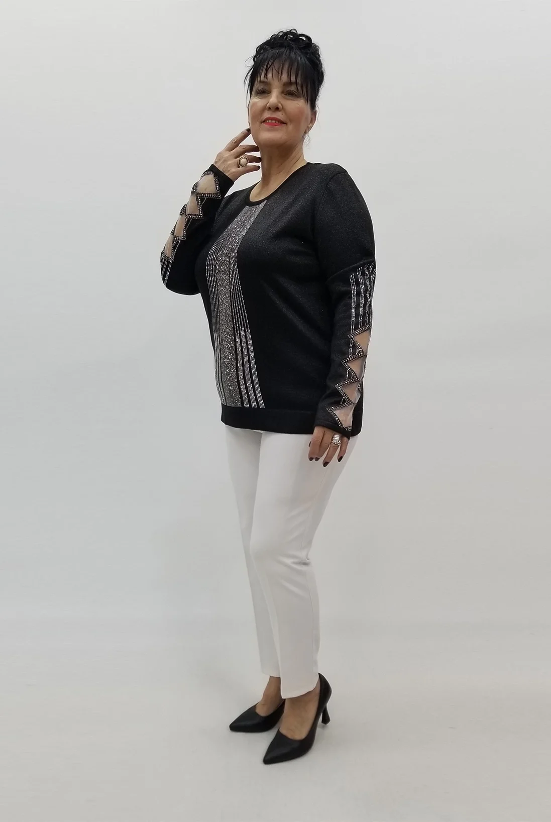 Miraggio Büyük Beden Bluz 99406 SİYAH