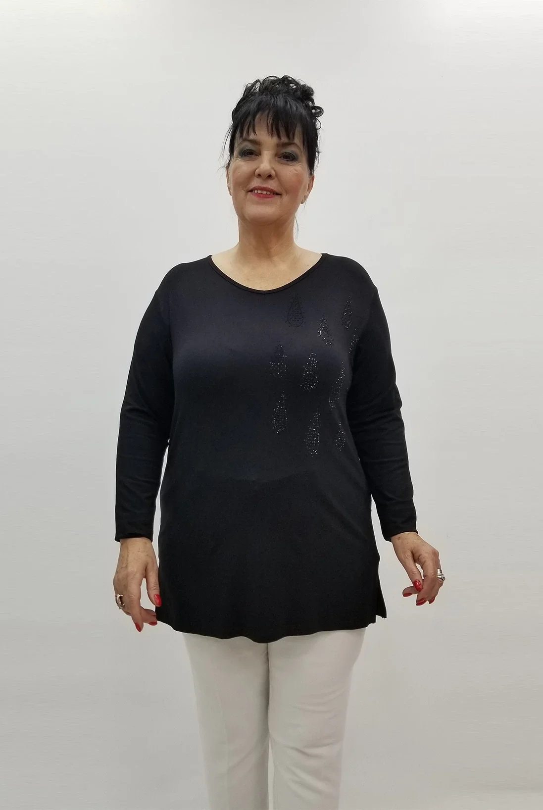 Miraggio Büyük Beden Bluz 99429 SİYAH