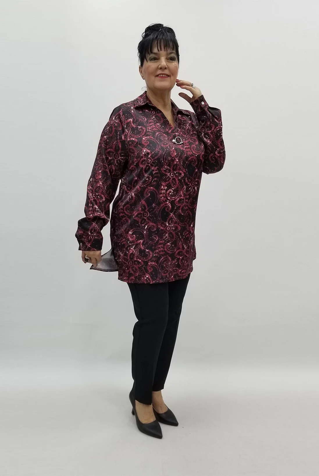 Miraggio Büyük Beden Bluz 99449 BORDO