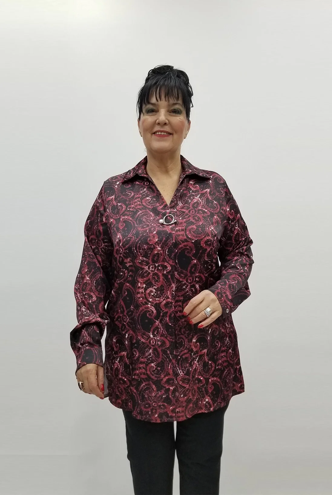 Miraggio Büyük Beden Bluz 99449 BORDO