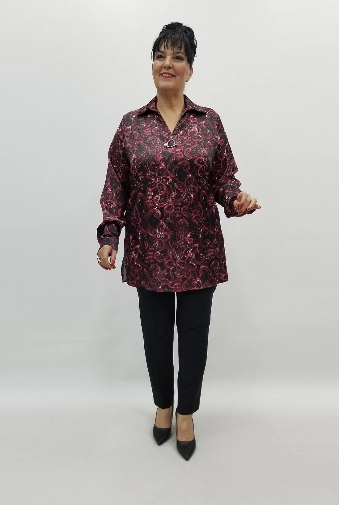 Miraggio Büyük Beden Bluz 99449 BORDO