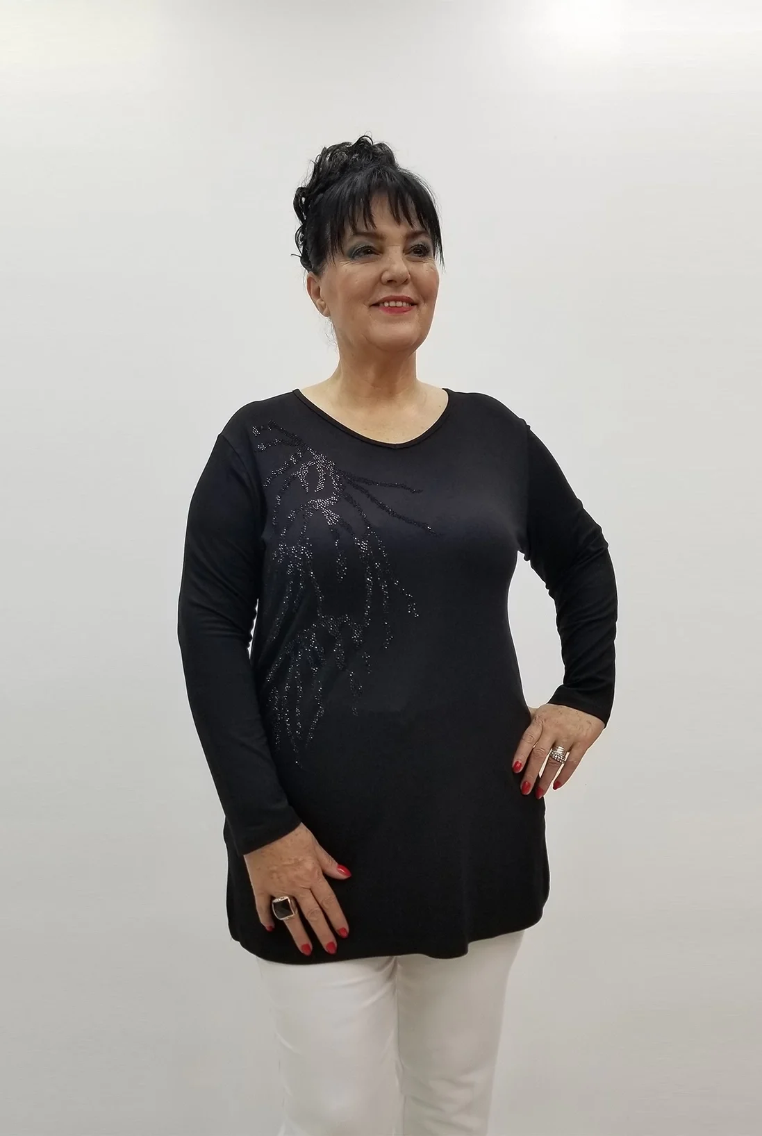 Miraggio Büyük Beden Bluz 99455 SİYAH