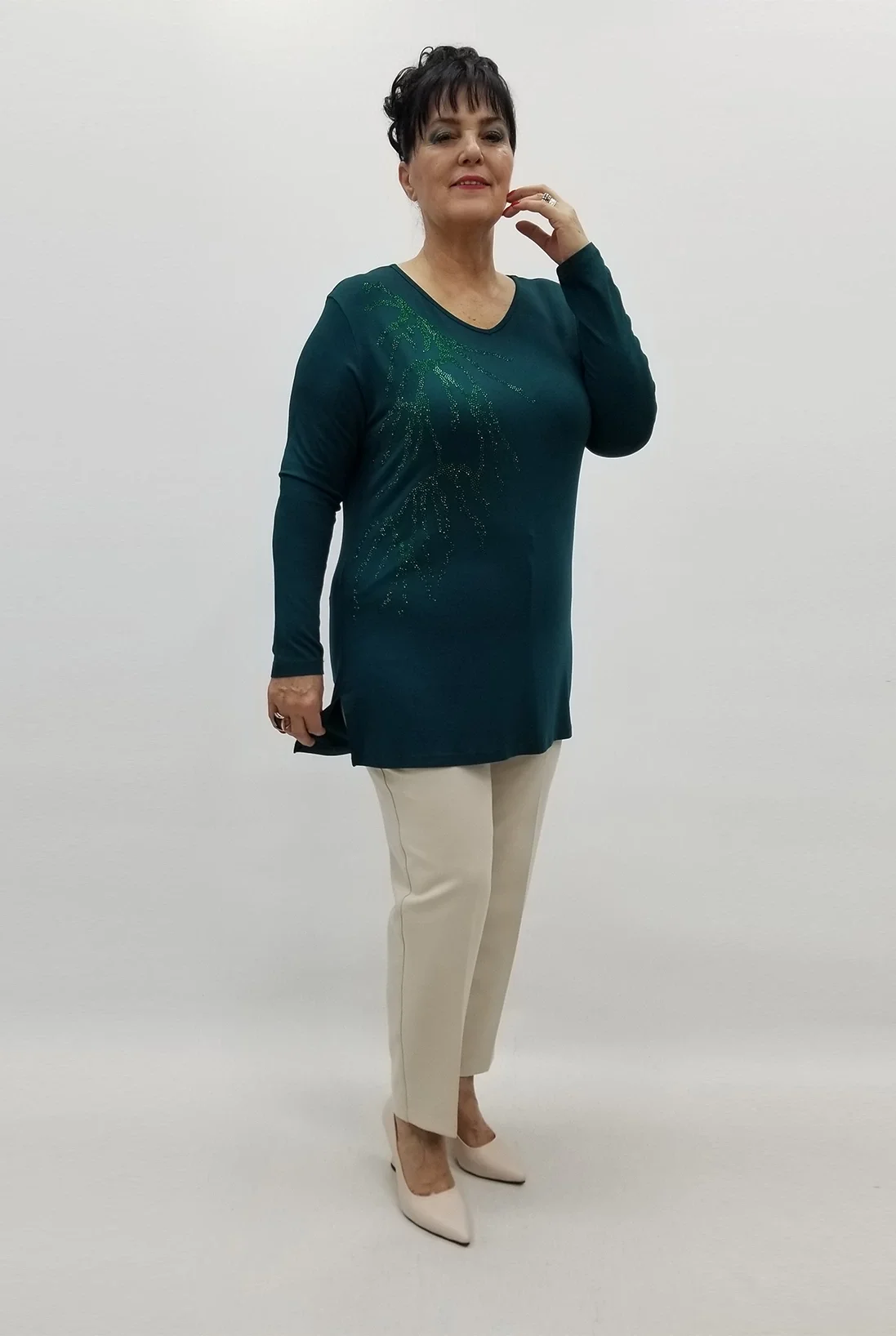 Miraggio Büyük Beden Bluz 99455 YEŞİL