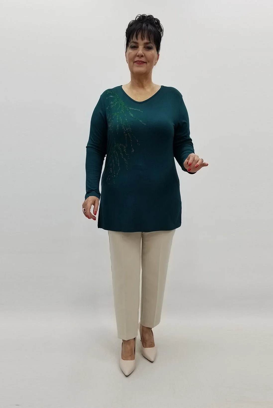 Miraggio Büyük Beden Bluz 99455 YEŞİL