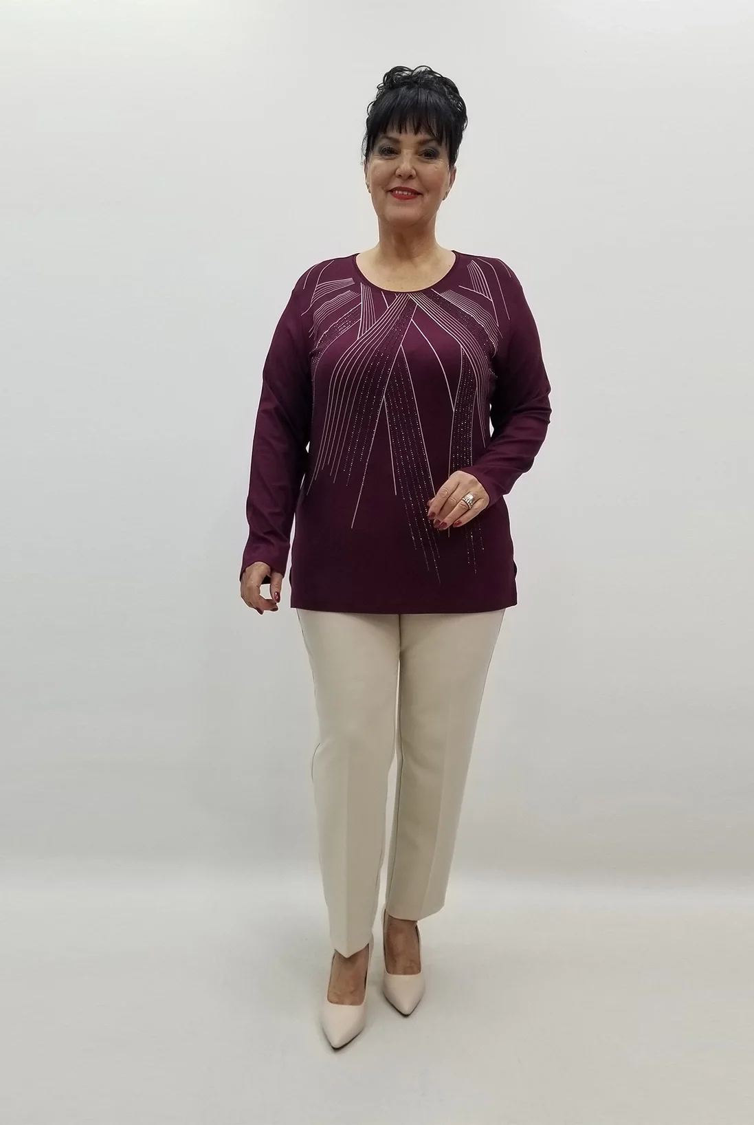 Miraggio Büyük Beden Bluz 99474 BORDO