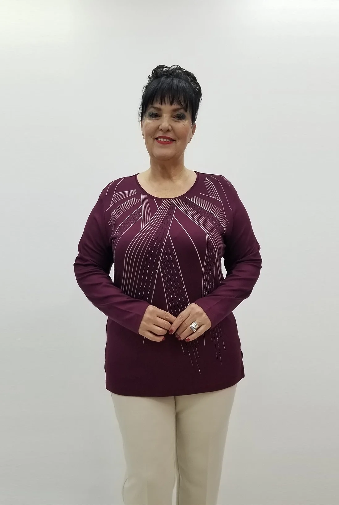 Miraggio Büyük Beden Bluz 99474 BORDO