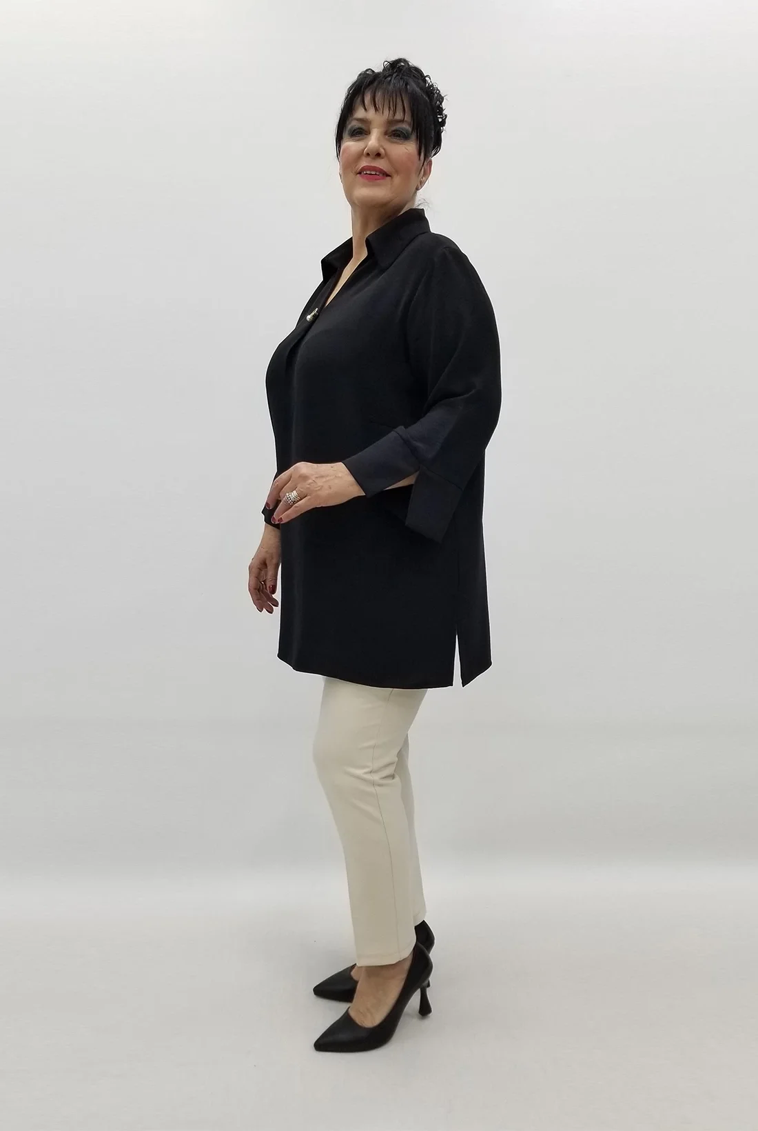 Miraggio Büyük Beden Bluz 99507 SİYAH