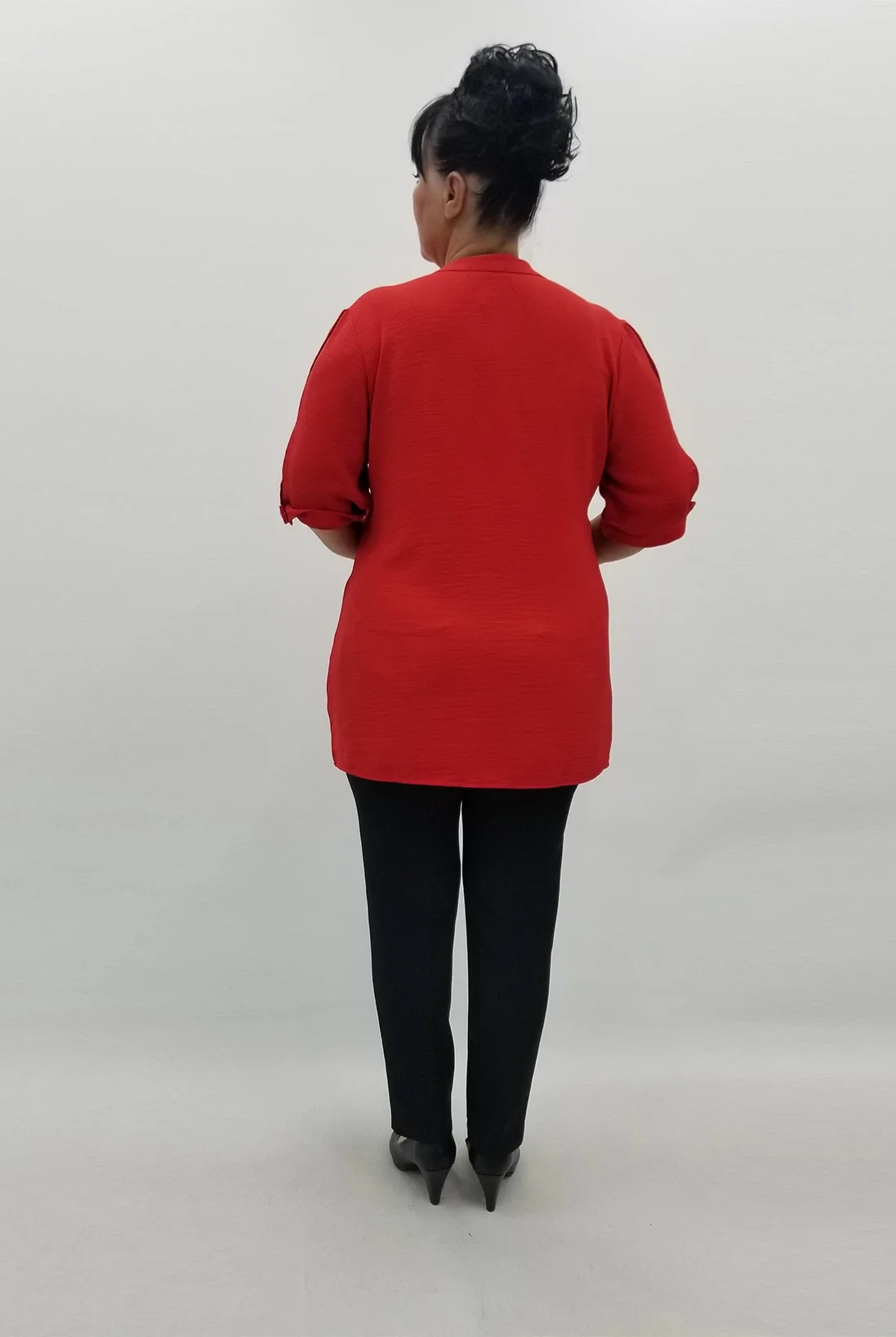 Miraggio Büyük Beden Bluz 99512 KIRMIZI