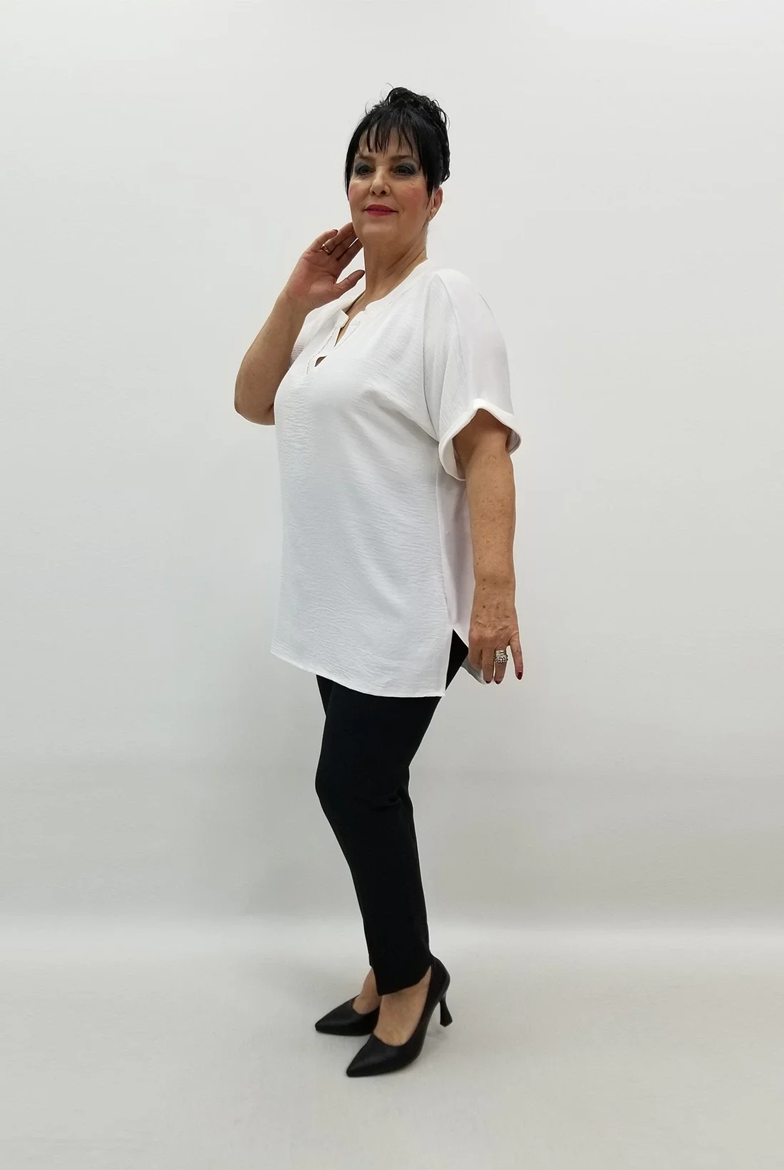 Miraggio Büyük Beden Bluz 99514 BEYAZ