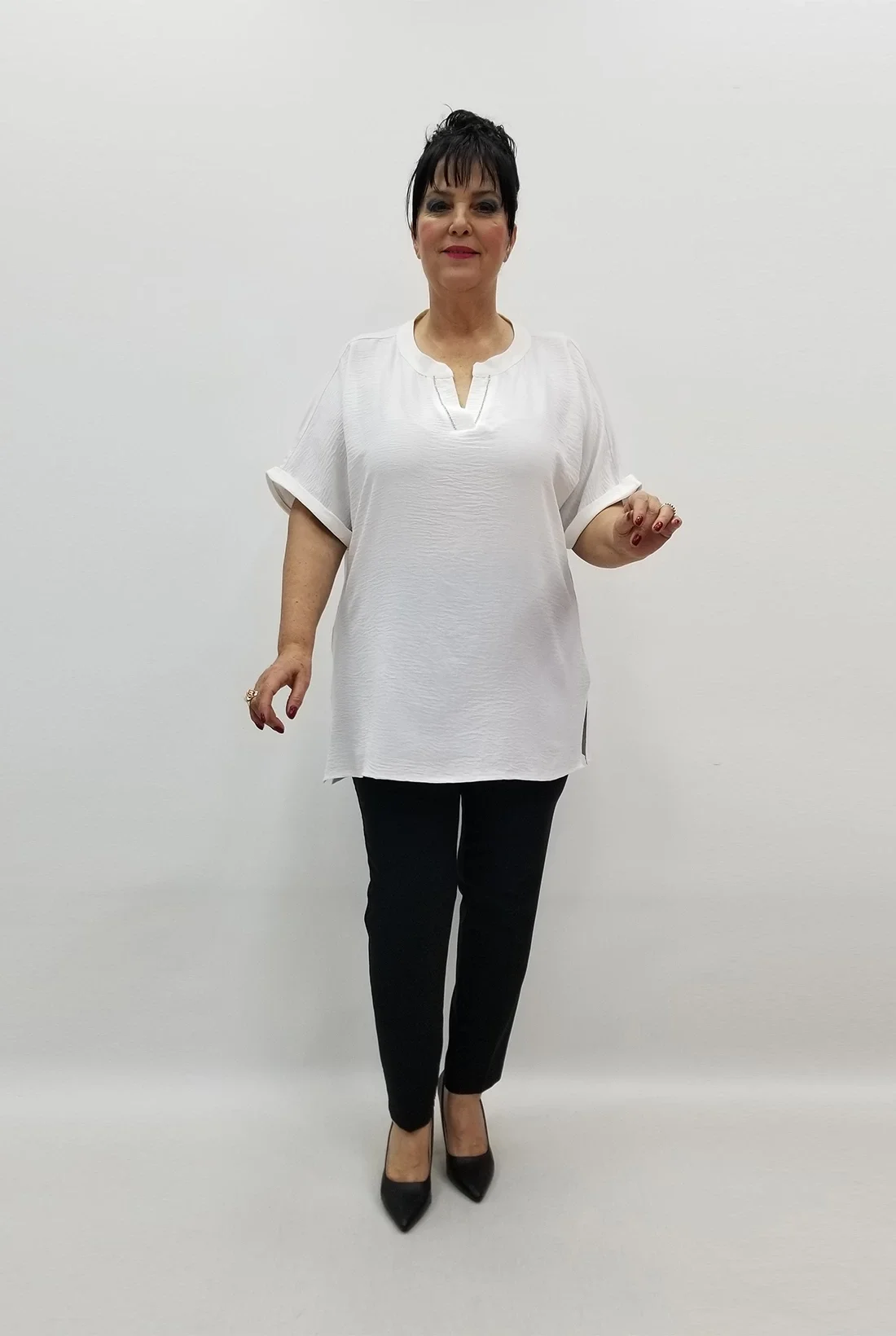 Miraggio Büyük Beden Bluz 99514 BEYAZ