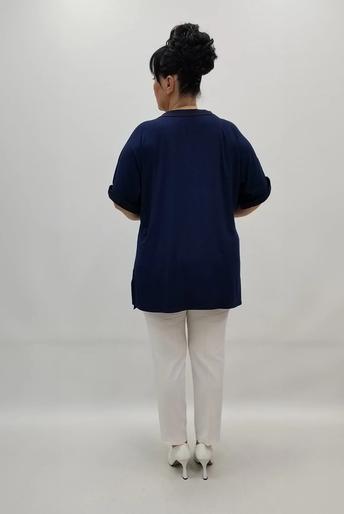 Miraggio Büyük Beden Bluz 99514 LACİVERT