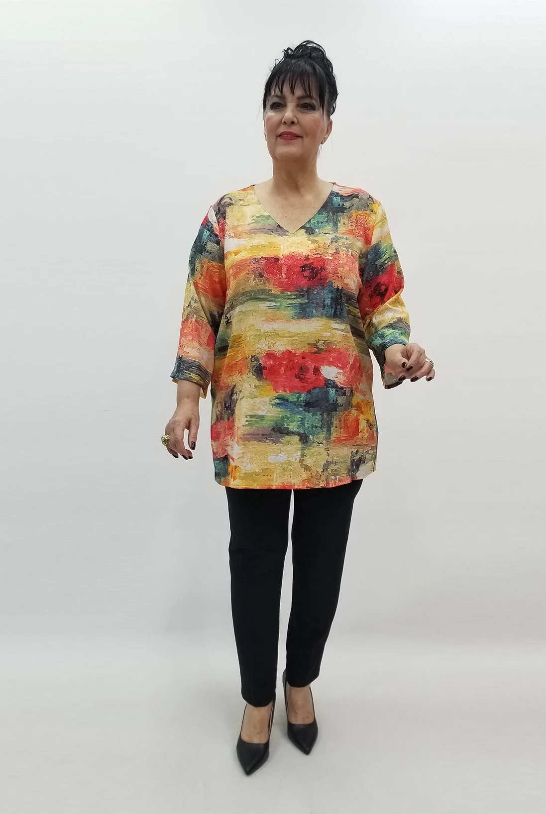 Miraggio Büyük Beden Bluz 99545 ORANJ