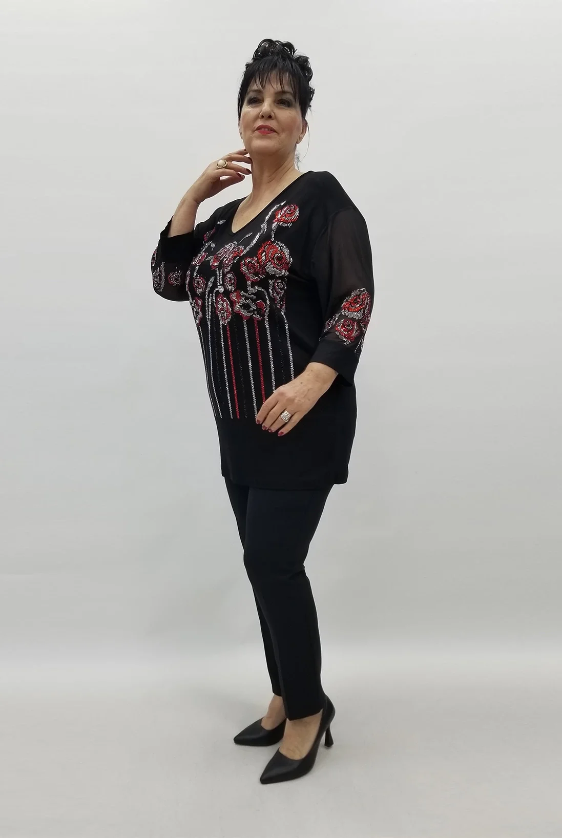 Miraggio Büyük Beden Bluz 99573 SİYAH