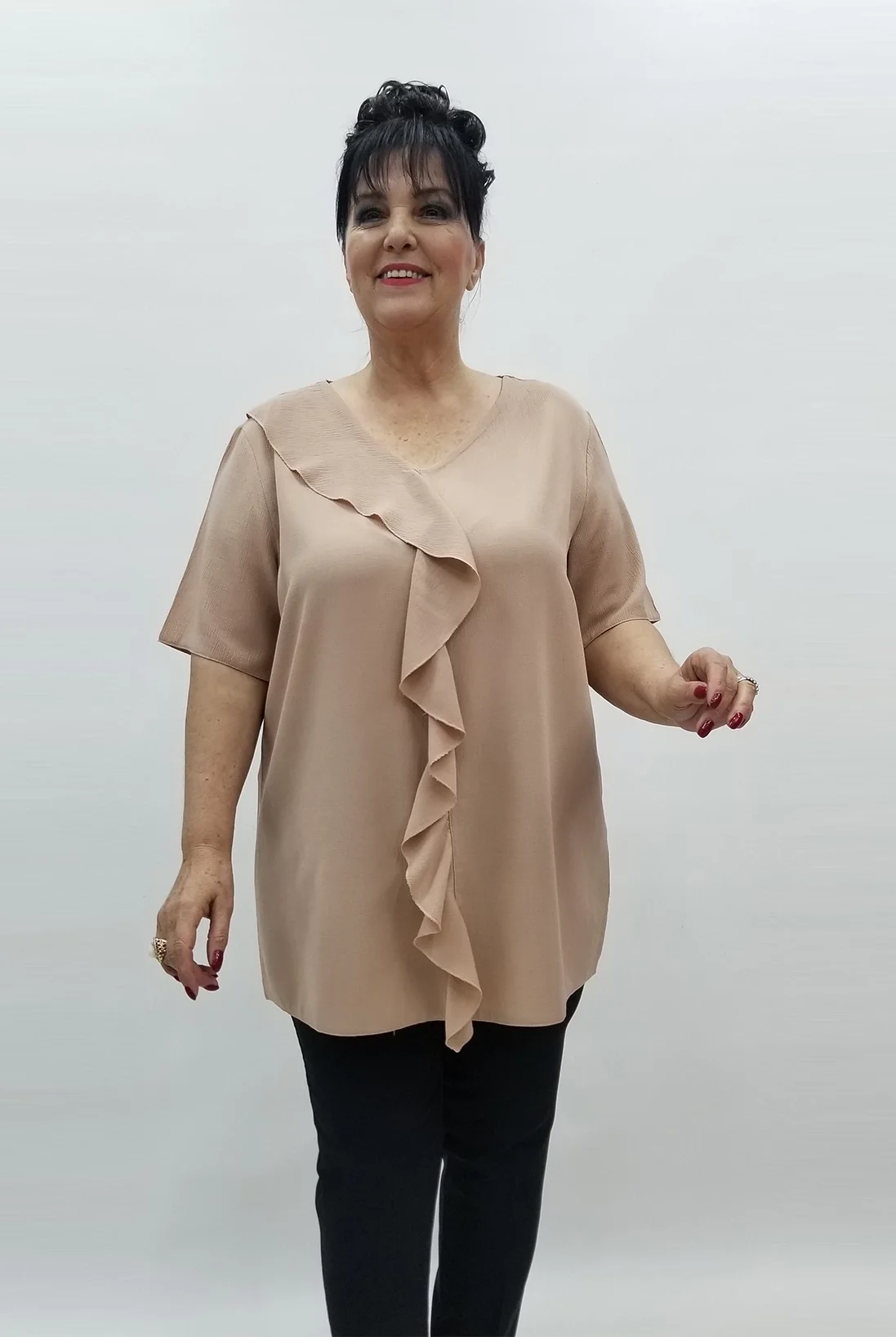 Miraggio Büyük Beden Bluz 99575 BEJ