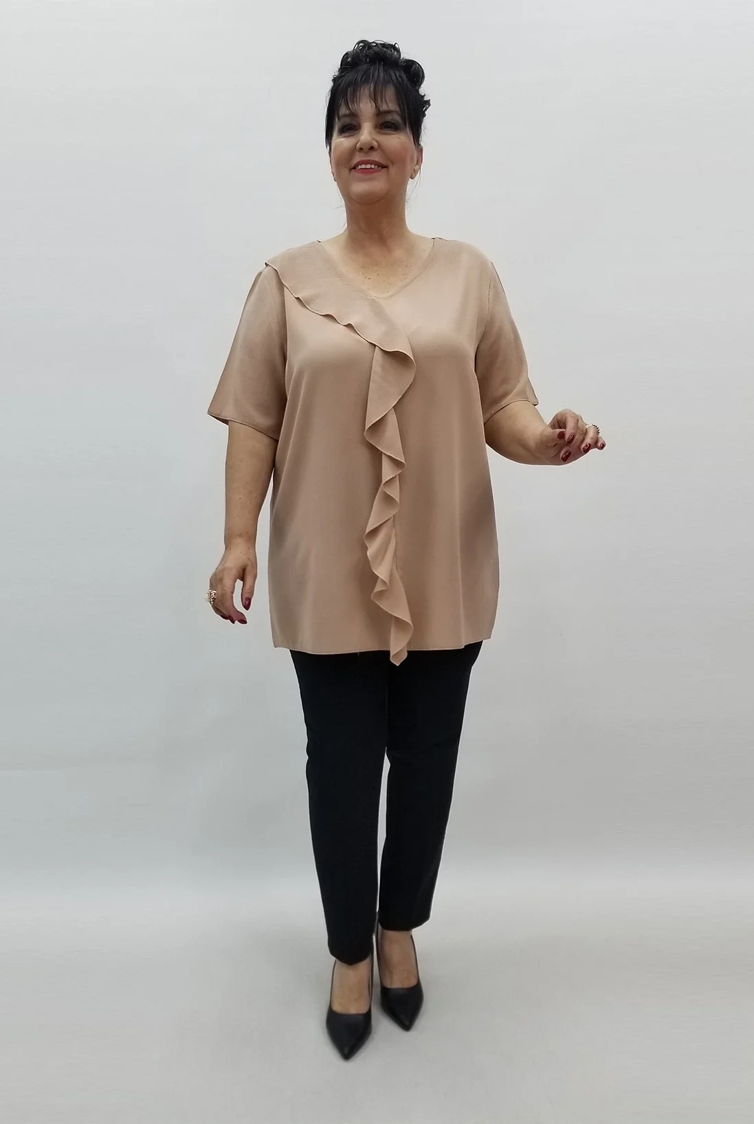 Miraggio Büyük Beden Bluz 99575 BEJ