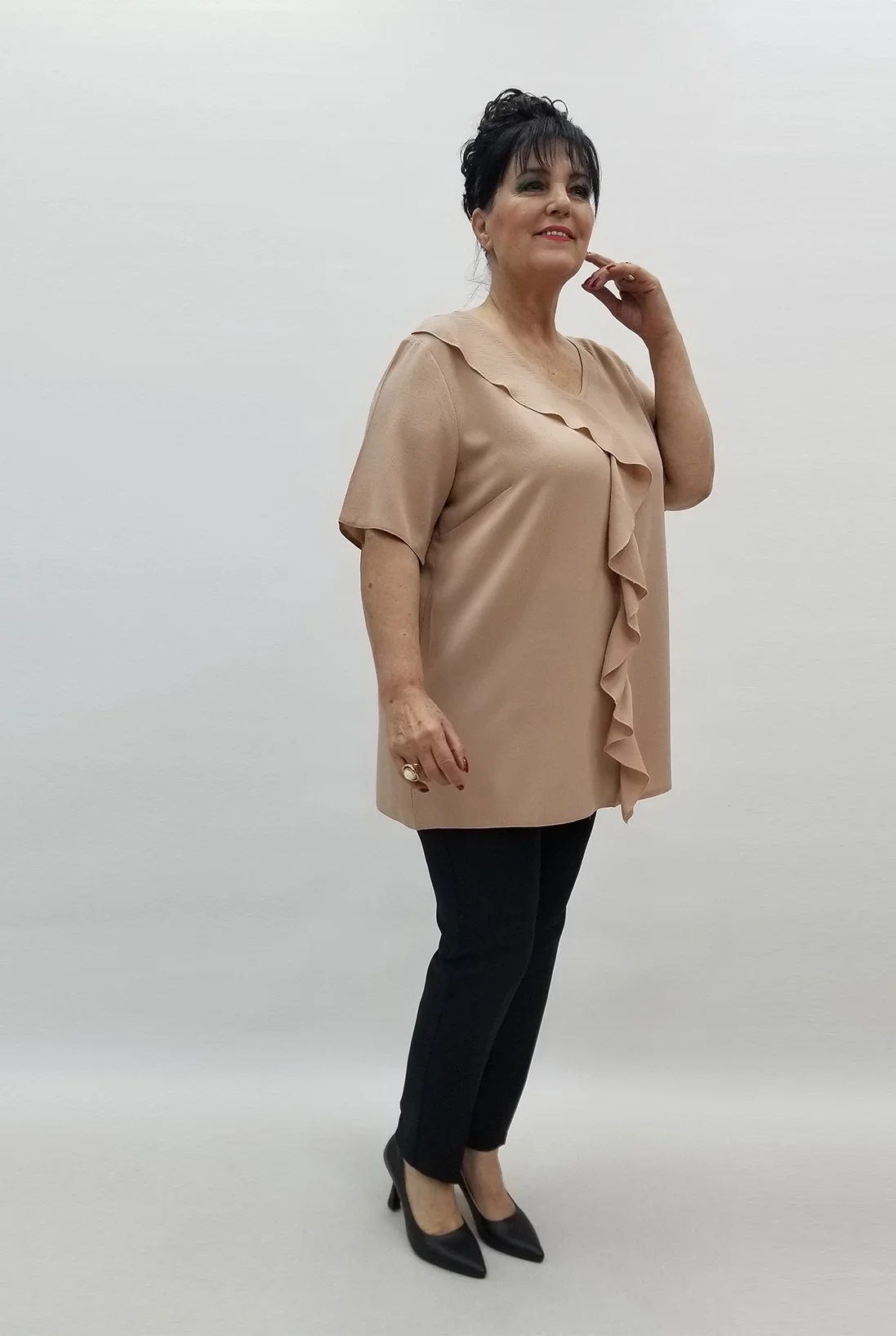 Miraggio Büyük Beden Bluz 99575 BEJ