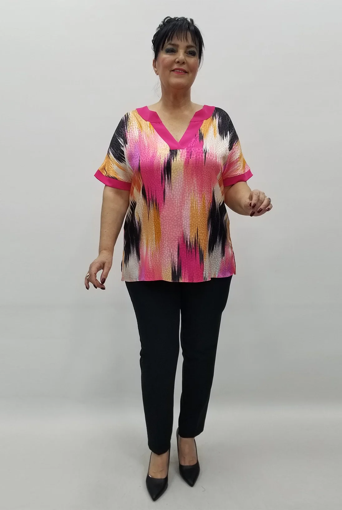 Miraggio Büyük Beden Bluz 99579 FUŞYA