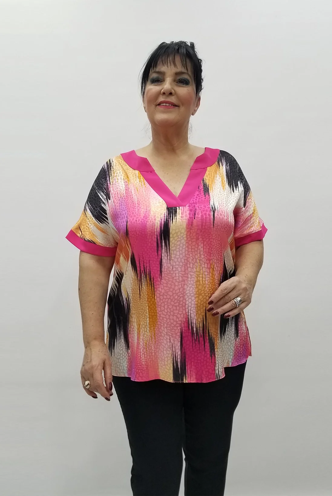 Miraggio Büyük Beden Bluz 99579 FUŞYA