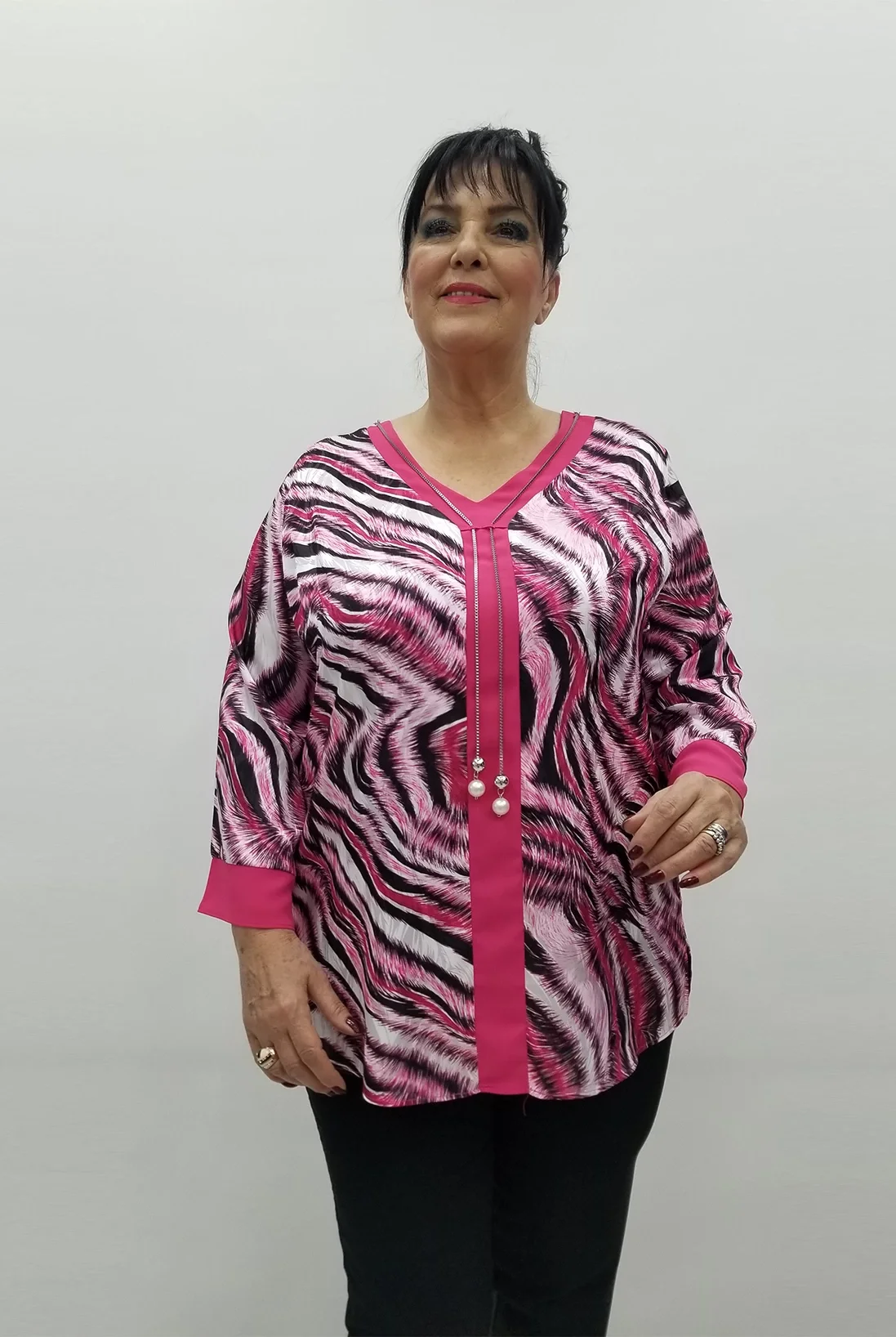 Miraggio Büyük Beden Bluz 99580 FUŞYA