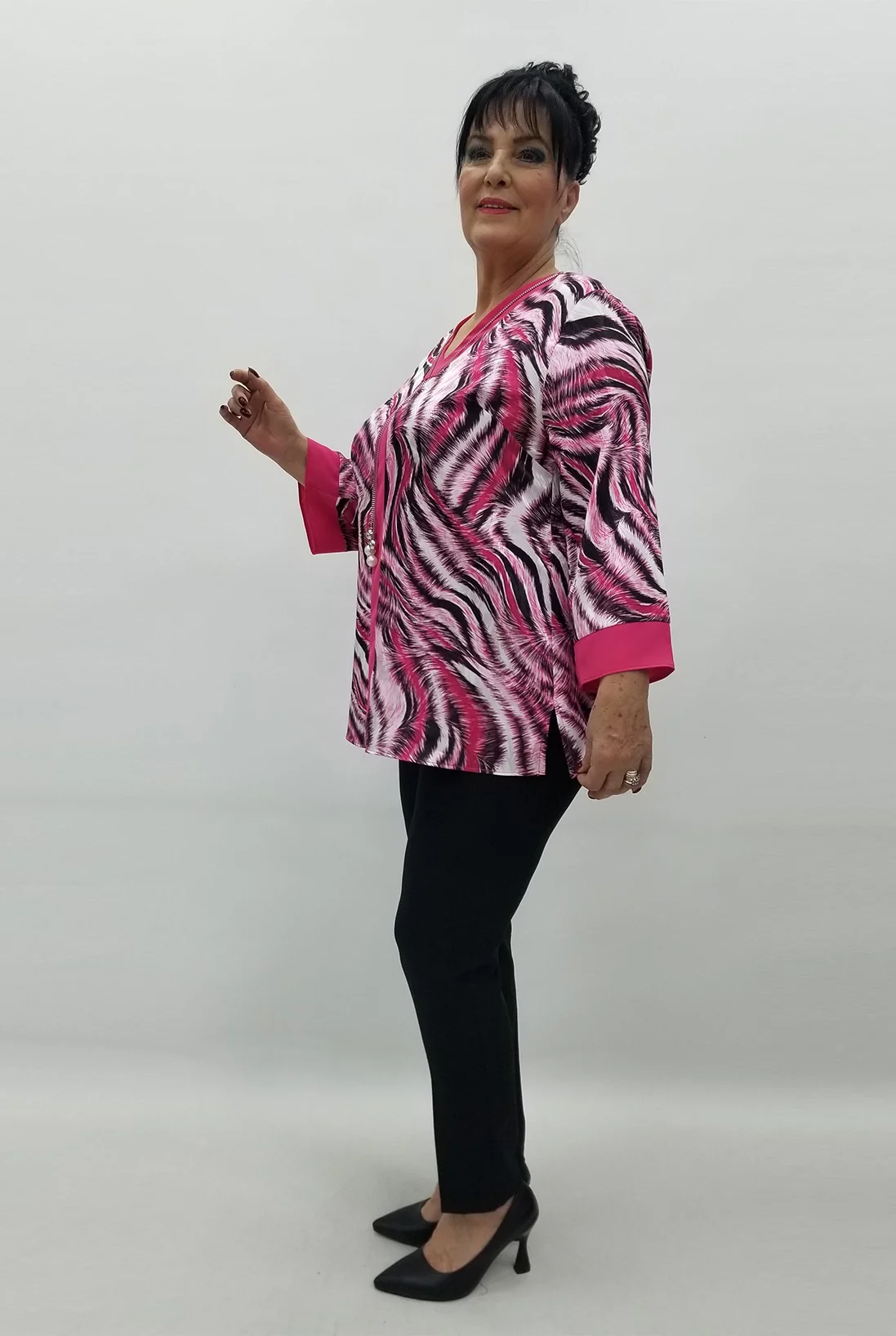 Miraggio Büyük Beden Bluz 99580 FUŞYA