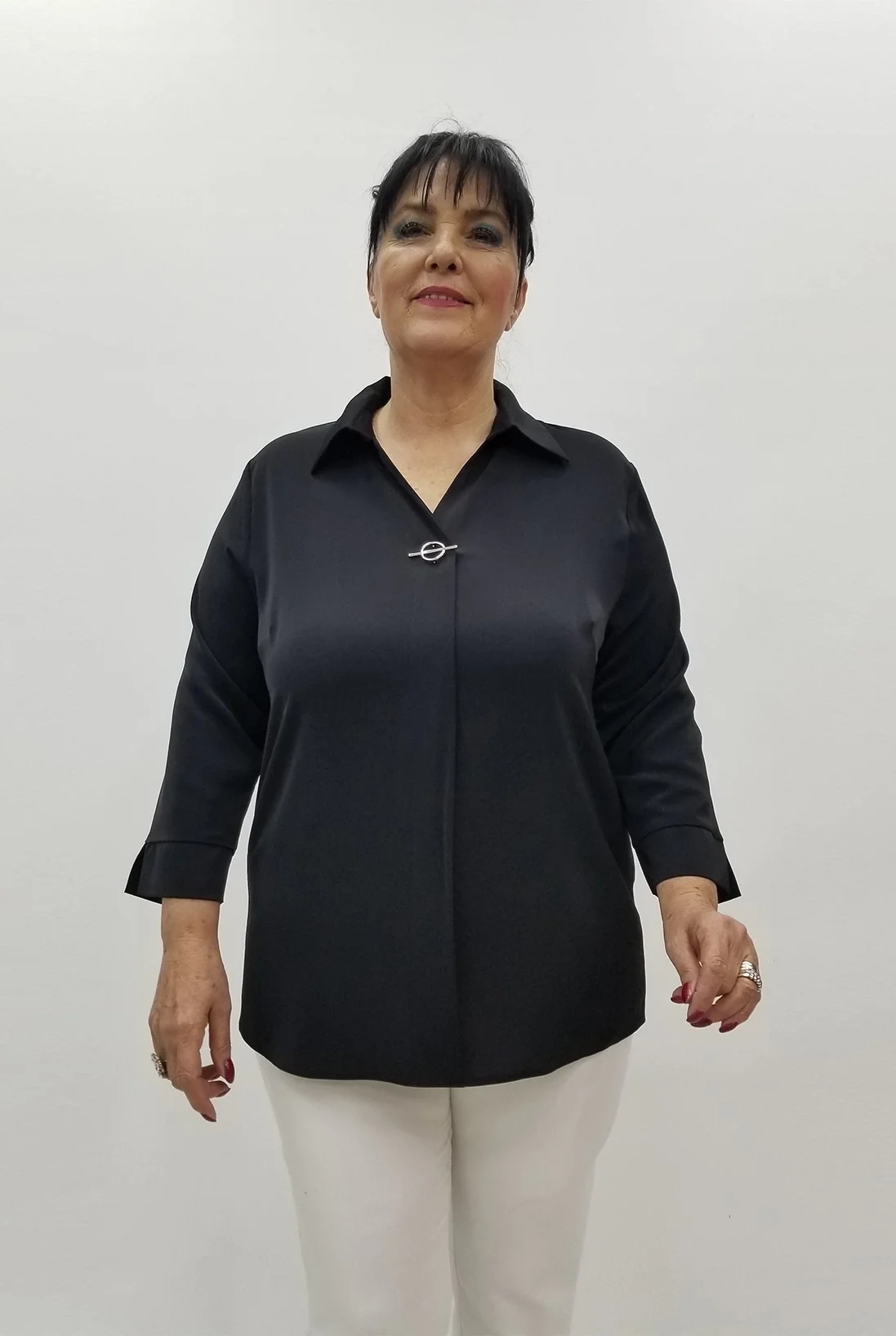 Miraggio Büyük Beden Bluz 99599 SİYAH