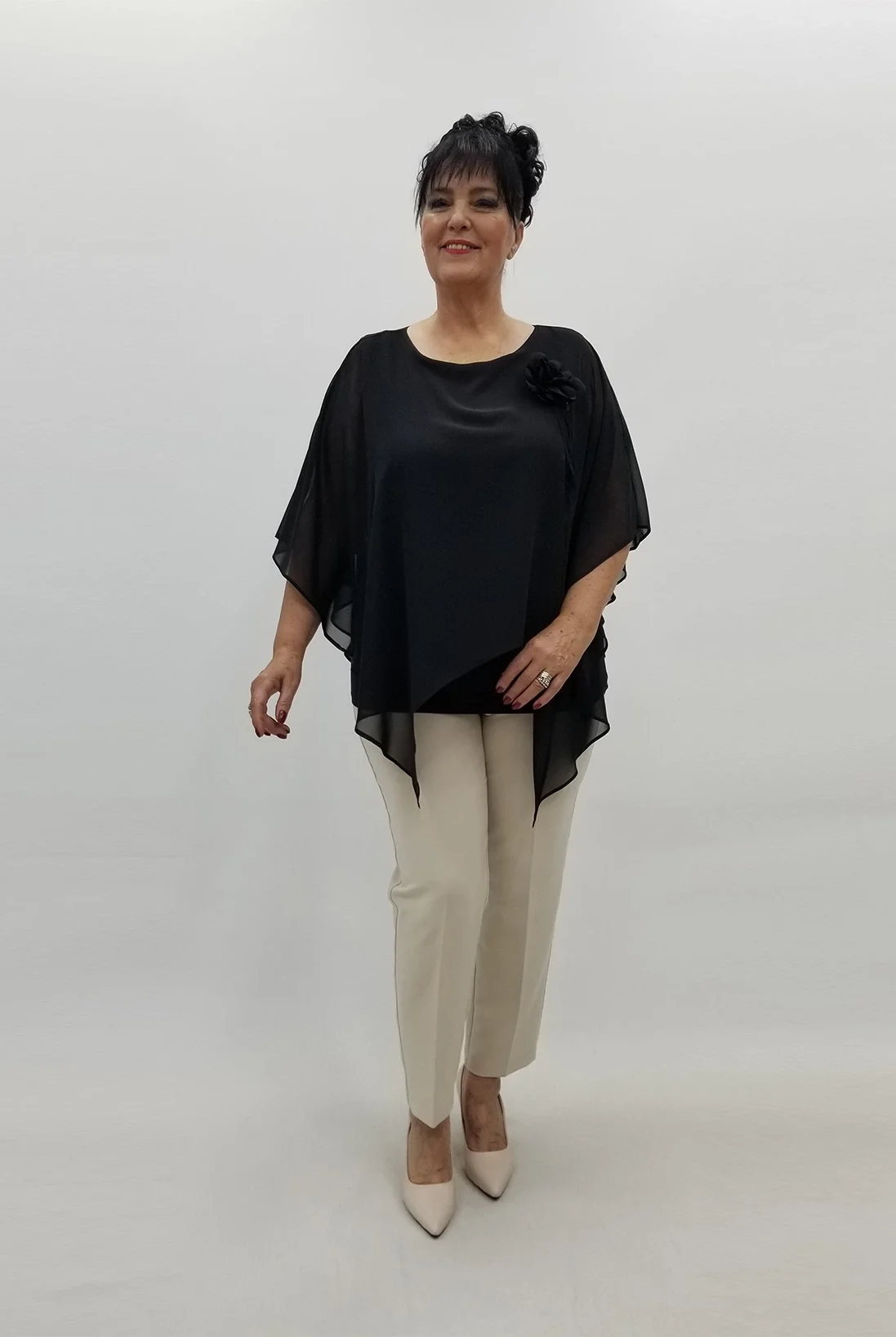 Miraggio Büyük Beden Bluz 99604 SİYAH