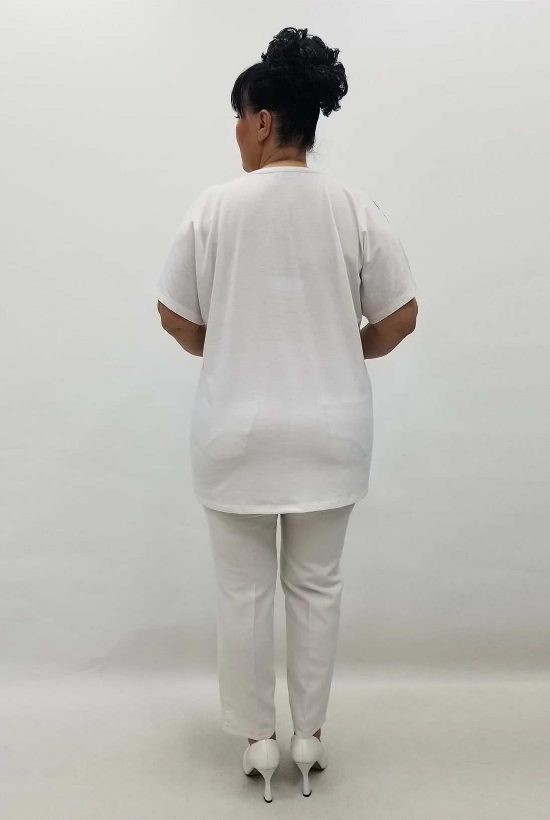 Miraggio Büyük Beden Bluz 99612 BEYAZ/SAKS