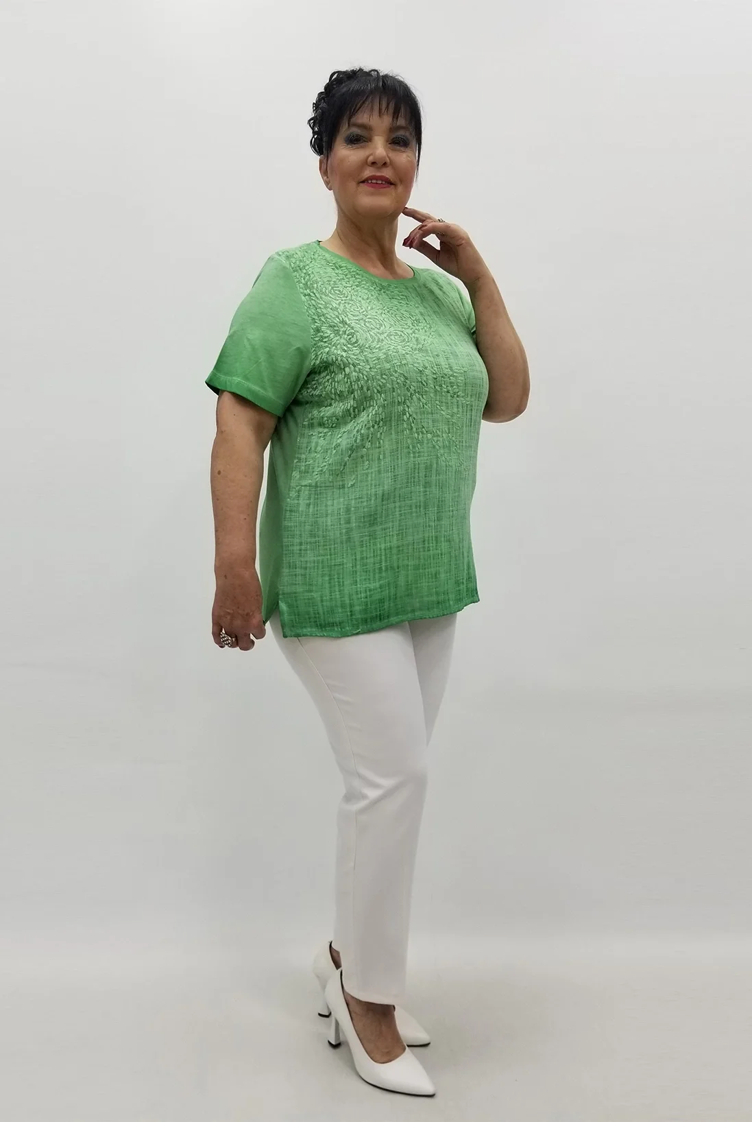 Miraggio Büyük Beden Bluz 99631 YEŞİL